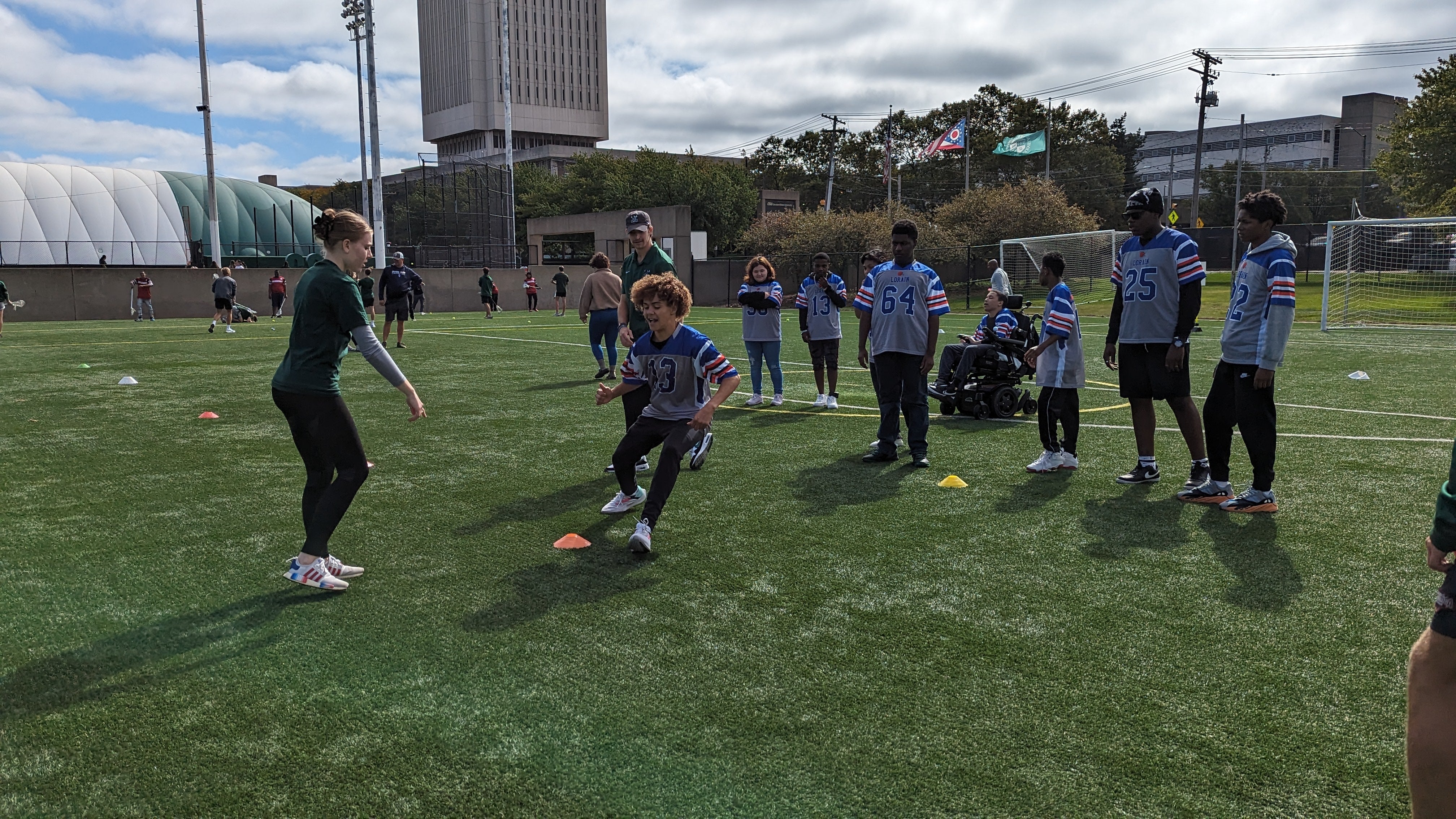 Special olympics unified athletes practicing
