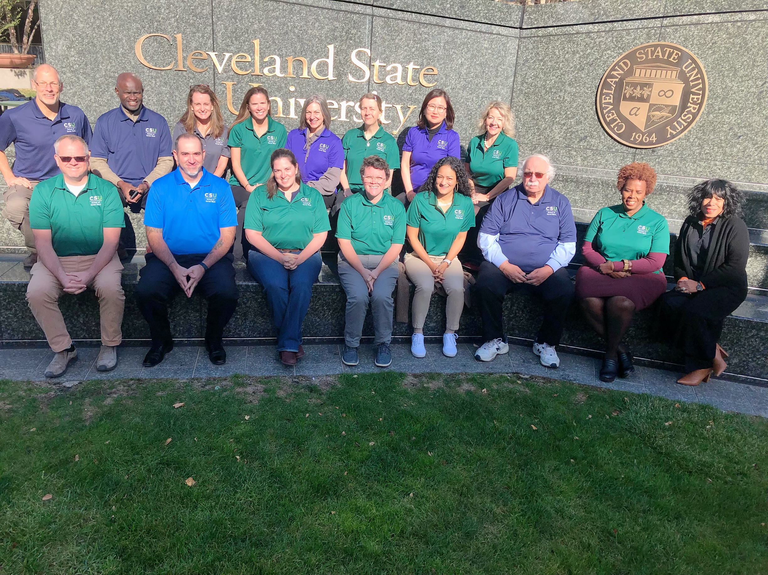 School of Social Work faculty and staff at CSU student plaza