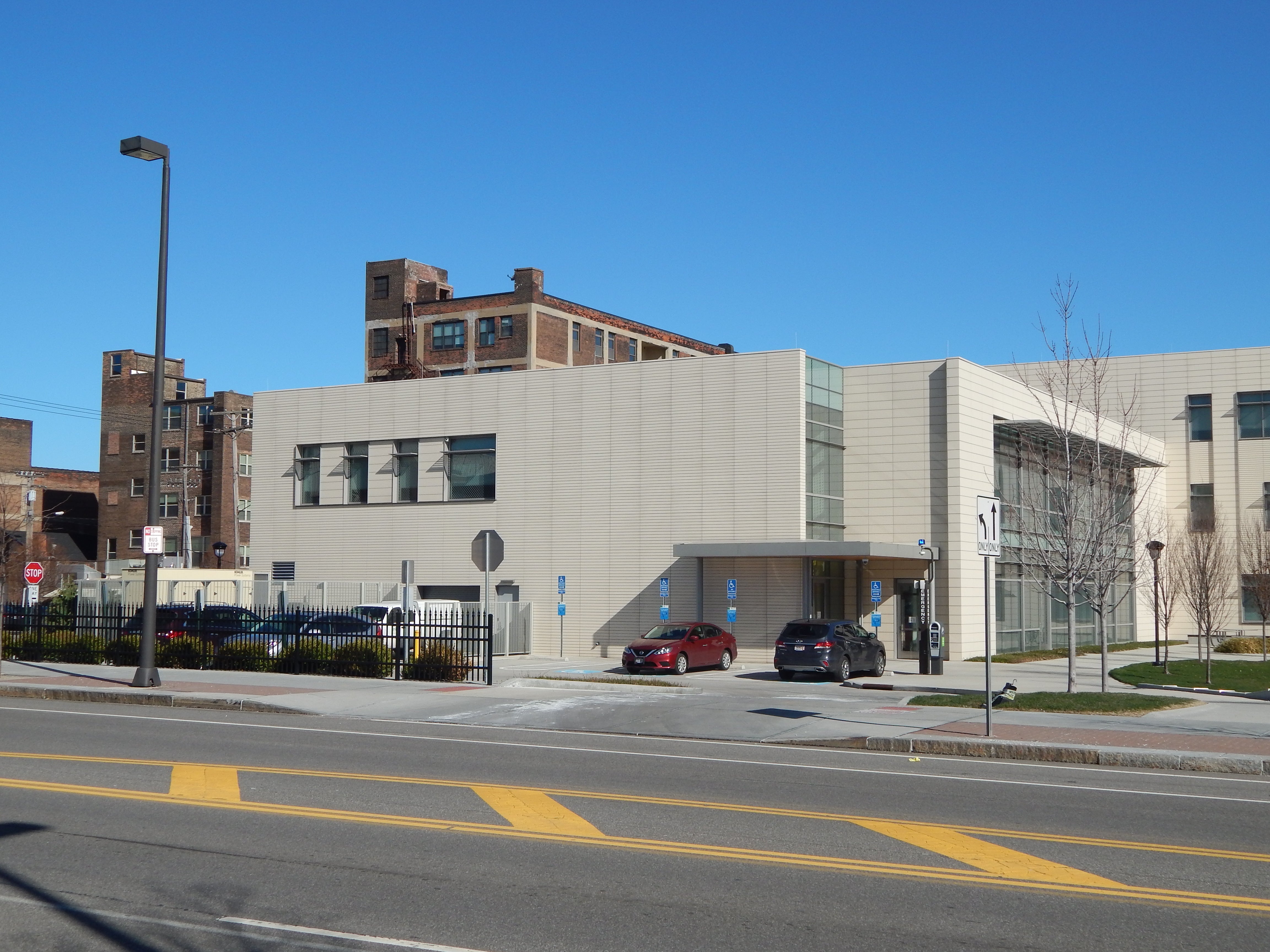 Parking Lot of Speech and Hearing Clinic as seen from Prospect