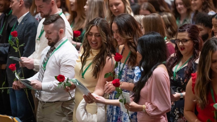 Graduating students at 2024 Spring Nursing Pinning Ceremony
