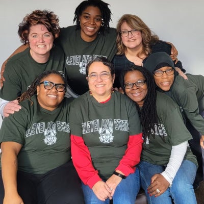 Community Health Worker students in matching CSU tshirts