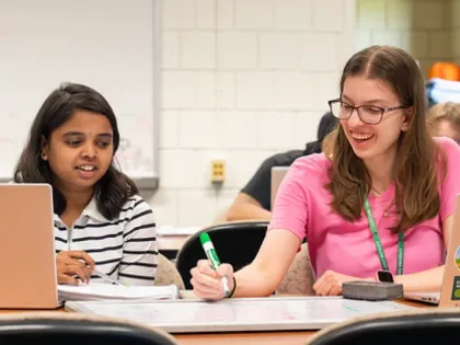 students collaborating