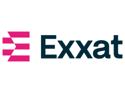 Exxat software pink and blue logo.