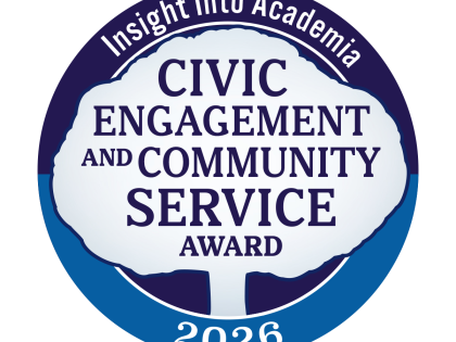 Civic Engagement and Community Service award seal 2026