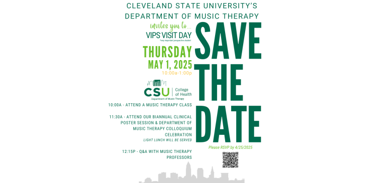 An image with a save the date for the very important prospective student day at cleveland state university